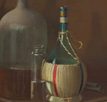 Willem Hermanus Coetzer; Still Life with Bottles and Paint Brushes