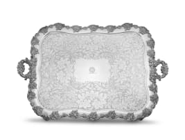 A large Victorian silver-plate two-handled tray, 19th century