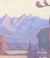 Jacob Hendrik Pierneef; Landscape with Mountains and Trees