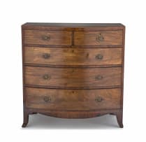 A Victorian mahogany and bowfronted chest of drawers