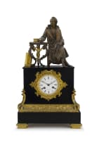 A French gilt-metal and bronze-mounted mantle clock, 19th century