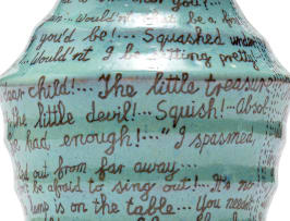 Hylton Nel; Ribbed Vase with Text