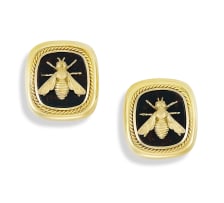 Pair of gold and bee earclips