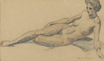 Erich Mayer; Reclining Nude