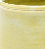 A Linn Ware lemon yellow-glazed tankard