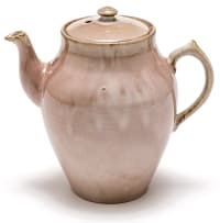A Linn Ware mink-coloured glazed coffee pot and cover