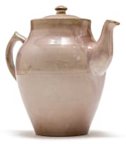 A Linn Ware mink-coloured glazed coffee pot and cover