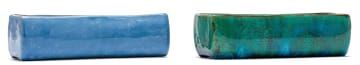 A Linn Ware turquoise-glazed flower trough