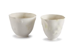 Katherine Glenday; Two Bowls with Green Bump Motif