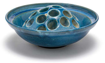 A Linn Ware blue and green-glazed bowl