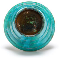 A Linn Ware green and blue-glazed bowl