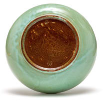 A Linn Ware celadon and russet-glazed bowl