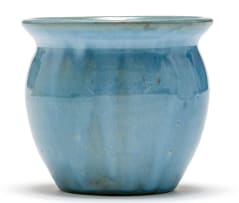 A Linn Ware blue-glazed vase