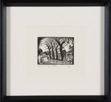 David Botha; Street Scene with Houses and Trees, Paarl