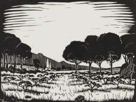 David Botha; Cape Landscape with Stone Pines