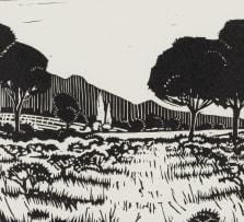 David Botha; Cape Landscape with Stone Pines