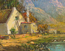 Gabriel de Jongh; Cottage in Mountain Landscape