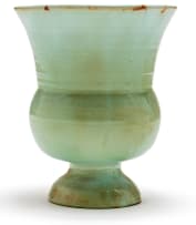 A Linn Ware celadon and russet-glazed vase