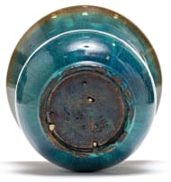 A Linn Ware blue, green and brown-glazed vase