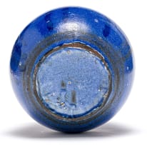 A South African ceramic dark blue-glazed vase
