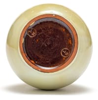 A Linn Ware cream and russet-glazed bottle vase