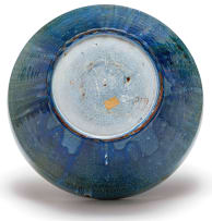 A large Ceramic Studio blue and green-glazed bowl, 1939