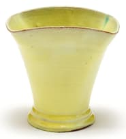 A Linn Ware lemon yellow-glazed vase