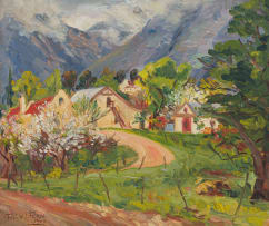 Emily Isabel Fern; Farm Buildings in a Mountain Landscape