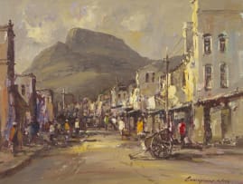 Christiaan Nice; Cape Town Street Scene with Cart