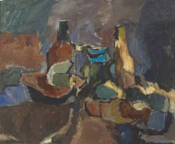 Eben van der Merwe; Still Life with Bottles