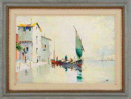 Cecil Rochfort D'Oyly-John; Mediterranean Scene with Boat