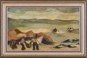 F Brandenburger; Fishermen and Rowing Boats