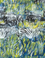 Gordon Vorster; Zebra and Wildebees in Grassland