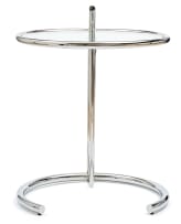 A chrome and glass E1027 table after a design by Eileen Gray, later edition