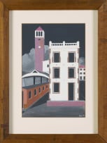 Fred Page; Port Elizabeth Station (painting and sketch), two