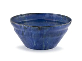 A Ceramic Studio mottled blue-glazed bowl