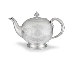 A Victorian silver teapot, Elkington and Co, Birmingham, 1861