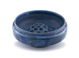 A Linn Ware mottled blue-and-green-glazed bowl