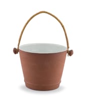 A Linn Ware brown-glazed ice bucket