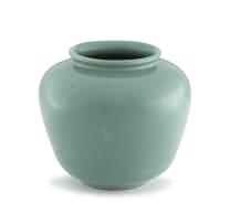 A South African green-glazed vase, possibly Grahamstown Pottery