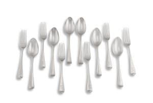 A set of six Dutch silver 'Old English' pattern dessert spoons, maker's initials WD, 1845, .833 standard