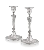 A pair of George V silver candlesticks, William Hutton & Sons, London, 1910