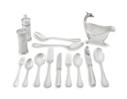 A Christofle silver-plated 'Beaded' pattern flatware service, modern