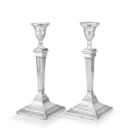 A pair of Victorian silver candlesticks, Harrison Brothers & Howson, Sheffield, 1898
