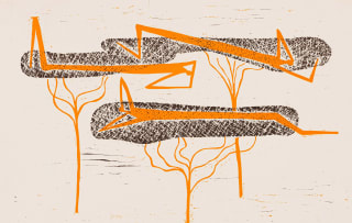 Walter Battiss; Figures on Mopani Trees