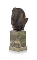 A bronze Buddha head fragment, Thailand, 16th/17th Century
