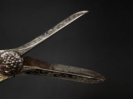 A Victorian presentation fruit knife and fork, William Hutton & Sons, London, 1888