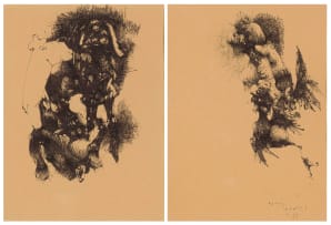 Ezrom Legae; Abstract Figures, two