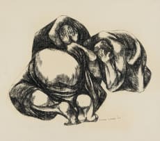 Ezrom Legae; Three Crouching Figures