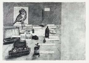 William Kentridge; Table With Sparrow (Left-Hand)